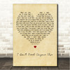 Liam Fitzgerald I Don't Need Anyone Else Vintage Heart Song Lyric Wall Art Canvas Framed Print