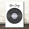 Martin Solveig Places Blue Heart Vinyl Record Song Lyric Wall Art Canvas Framed Print
