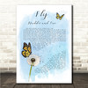 Maddie & Tae Fly Butterfly & Dandelion Blue Song Lyric Wall Art Canvas Framed Print