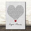 M.I.A. Paper Planes Grey Heart Song Lyric Wall Art Canvas Framed Print