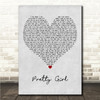 Maggie Lindemann Pretty Girl Grey Heart Song Lyric Wall Art Canvas Framed Print
