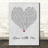 Marshmello Here With Me Grey Heart Song Lyric Wall Art Canvas Framed Print