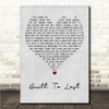 Melee Built To Last Grey Heart Song Lyric Wall Art Canvas Framed Print