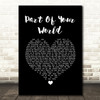 The Little Mermaid Part of Your World Black Heart Song Lyric Quote Music Print