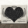 Madness It Must Be Love Heart Angel Wings Halo Memorial Song Lyric Wall Art Canvas Framed Print
