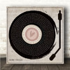 Miguel Sure Thing Heart Vinyl Record & Needle Square Song Lyric Wall Art Canvas Framed Print
