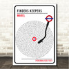 Mabel Finders Keepers London Sign Style Vinyl Song Lyric Wall Art Canvas Framed Print