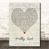 Maggie Lindemann Pretty Girl Script Heart Song Lyric Wall Art Canvas Framed Print