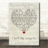 Merle Haggard I Cant Stop Loving You Script Heart Song Lyric Wall Art Canvas Framed Print