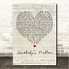 Morgan Wallen Somebodys Problem Script Heart Song Lyric Wall Art Canvas Framed Print