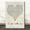 Mr. Big To Be With You Script Heart Song Lyric Wall Art Canvas Framed Print