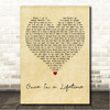 Mac McAnally Once In a Lifetime Vintage Heart Song Lyric Wall Art Canvas Framed Print