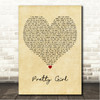 Maggie Lindemann Pretty Girl Vintage Heart Song Lyric Wall Art Canvas Framed Print