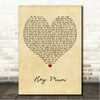 Mandi Fisher Hey Mum Vintage Heart Song Lyric Wall Art Canvas Framed Print