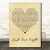 McBride & The Ride Just One Night Vintage Heart Song Lyric Wall Art Canvas Framed Print