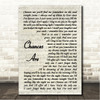 Martina McBride ft. Bob Seger Chances Are Vintage Script Song Lyric Wall Art Canvas Framed Print