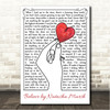 Natasha Marsh Believe Line Art Hand & Heart Song Lyric Wall Art Canvas Framed Print