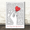 Nick Cave & The Bad Seeds Into My Arms Line Art Hand & Heart Song Lyric Wall Art Canvas Framed Print