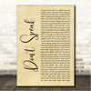 No Doubt Dont Speak Rustic Script Song Lyric Wall Art Canvas Framed Print