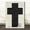 Natalie Grant Clean Music Script Christian Memorial Cross Song Lyric Wall Art Canvas Framed Print