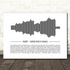 Nine Inch Nails Hurt Sound Wave Minimal Song Lyric Wall Art Canvas Framed Print