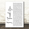 Nate Smith I Found You White Script Song Lyric Wall Art Canvas Framed Print