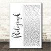 Nickelback Photograph White Script Song Lyric Wall Art Canvas Framed Print