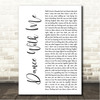 Niko Moon DANCE WITH ME White Script Song Lyric Wall Art Canvas Framed Print