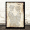 Olly Murs Busy Gay Couple Two Men Dancing Song Lyric Wall Art Canvas Framed Print