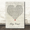 Oasis Hey Now! Script Heart Song Lyric Wall Art Canvas Framed Print