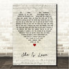 Oasis She Is Love Script Heart Song Lyric Wall Art Canvas Framed Print