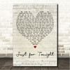One Night Only Just for Tonight Script Heart Song Lyric Wall Art Canvas Framed Print