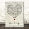 Opus Live Is Life Script Heart Song Lyric Wall Art Canvas Framed Print