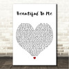 Olly Murs Beautiful To Me White Heart Song Lyric Wall Art Canvas Framed Print