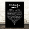 Paloma Faith Beautiful & Damned Black Heart Song Lyric Wall Art Canvas Framed Print