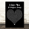 Post Malone I Like You (A Happier Song) Black Heart Song Lyric Wall Art Canvas Framed Print