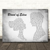 Peter Gabriel ft. Sinéad OConnor Blood of Eden Man Lady Couple Grey Song Lyric Wall Art Canvas Framed Print