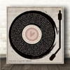 Philip Oakey & Giorgio Moroder Together in Electric Dreams Heart Vinyl Record & Needle Square Song Lyric Wall Art Canvas Framed Print