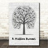 P!nk A Million Dreams Music Script Tree Song Lyric Wall Art Canvas Framed Print