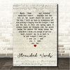 Paolo Nutini Stranded Words Script Heart Song Lyric Wall Art Canvas Framed Print