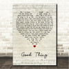 Patty Larkin Good Thing Script Heart Song Lyric Wall Art Canvas Framed Print