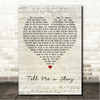 Phillip Phillips Tell Me a Story Script Heart Song Lyric Wall Art Canvas Framed Print