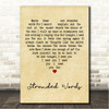 Paolo Nutini Stranded Words Vintage Heart Song Lyric Wall Art Canvas Framed Print