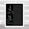 Frank Turner I Still Believe Black Script Song Lyric Print