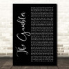 Fun. The Gambler Black Script Song Lyric Print