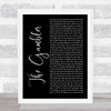 Fun. The Gambler Black Script Song Lyric Print