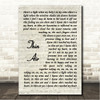 Pearl Jam Thin Air Vintage Script Song Lyric Wall Art Canvas Framed Print