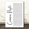 Pulp Common People White Script Song Lyric Wall Art Canvas Framed Print