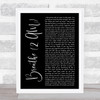Anna Nalick Breathe (2 AM) Black Script Song Lyric Print