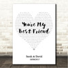 Queen You're My Best Friend Simple Heart Pale Grey Song Lyric Wall Art Canvas Framed Print